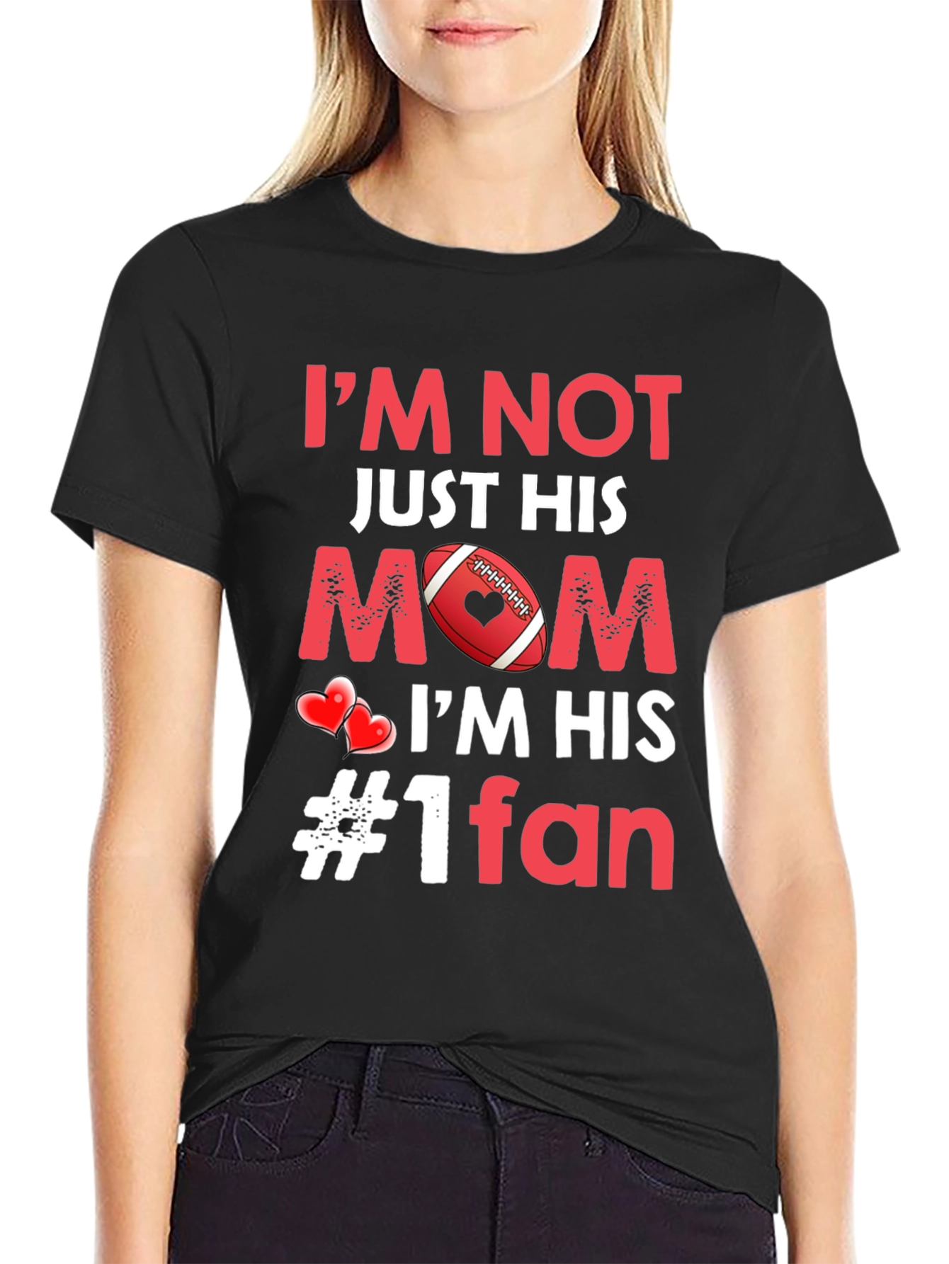 Moms #1 Fan Football T-Shirt
