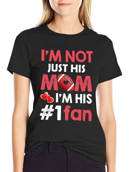 Moms #1 Fan Football T-Shirt