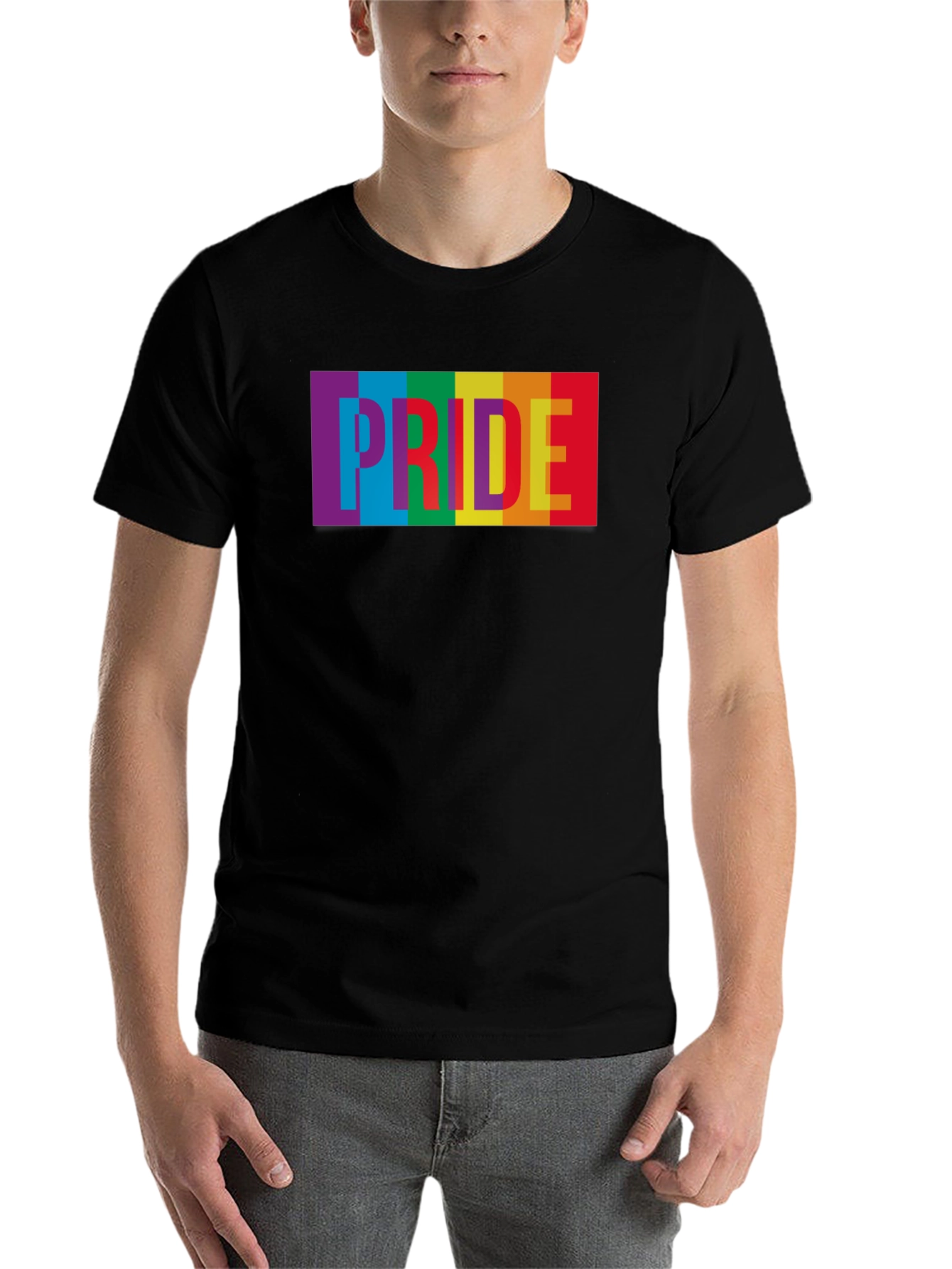 Pride Rainbow Graphic Tee - Soft Cotton Blend