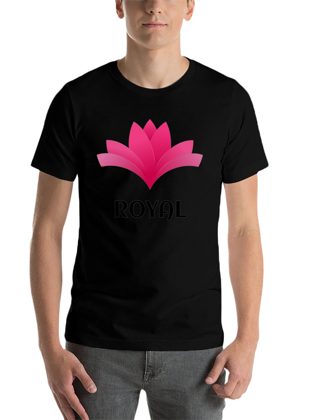 Royal Lotus Graphic Tee - Stylish Black T-Shirt
