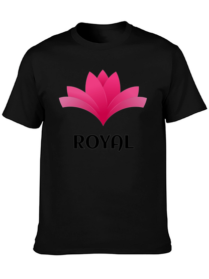 Royal Lotus Graphic Tee - Stylish Black T-Shirt