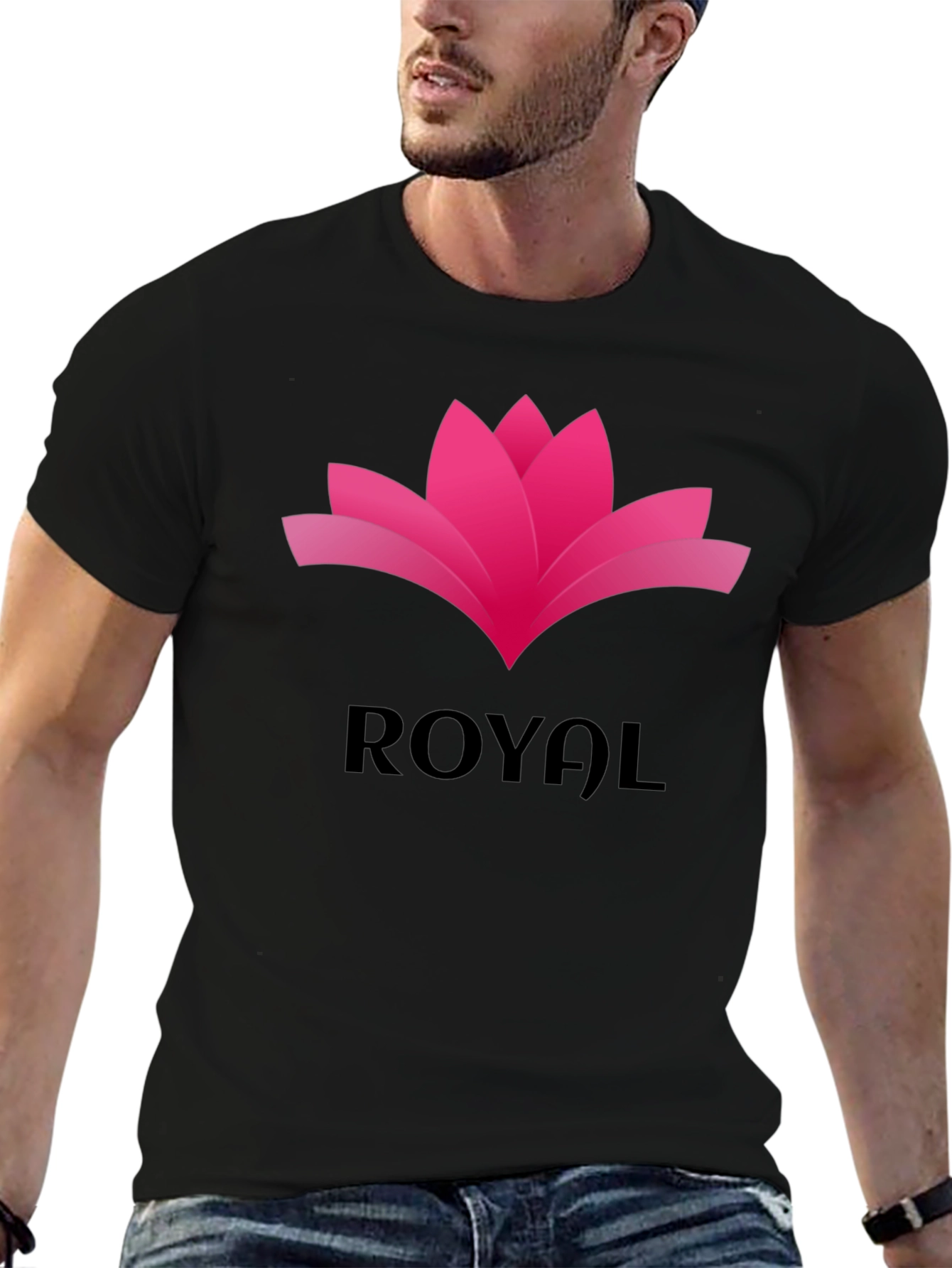 Royal Lotus Graphic Tee - Stylish Black T-Shirt