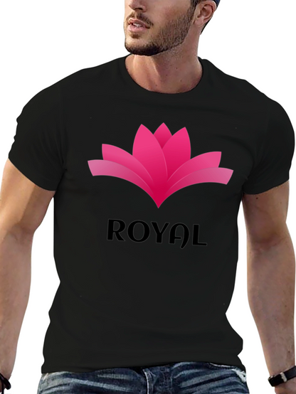 Royal Lotus Graphic Tee - Stylish Black T-Shirt