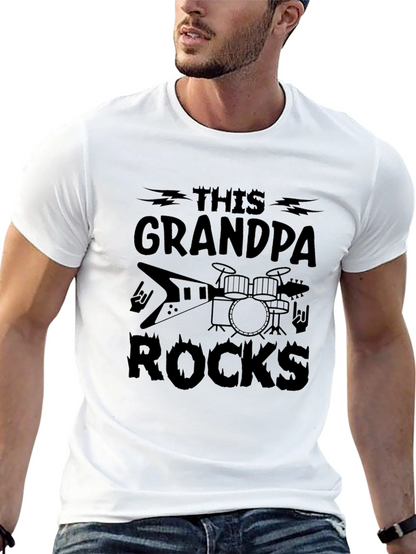 This Grandpa Rocks Black T-Shirt