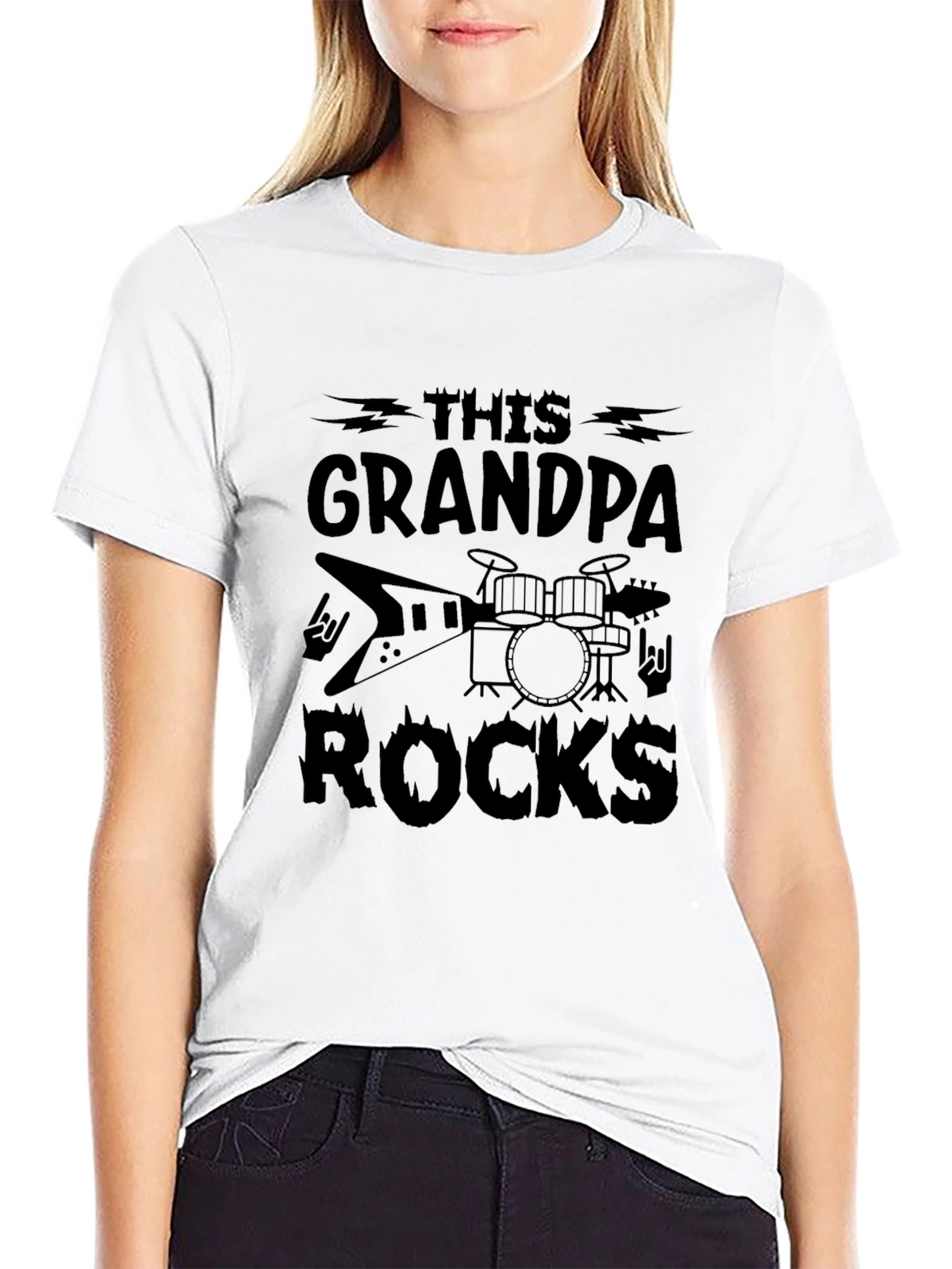 This Grandpa Rocks Black T-Shirt
