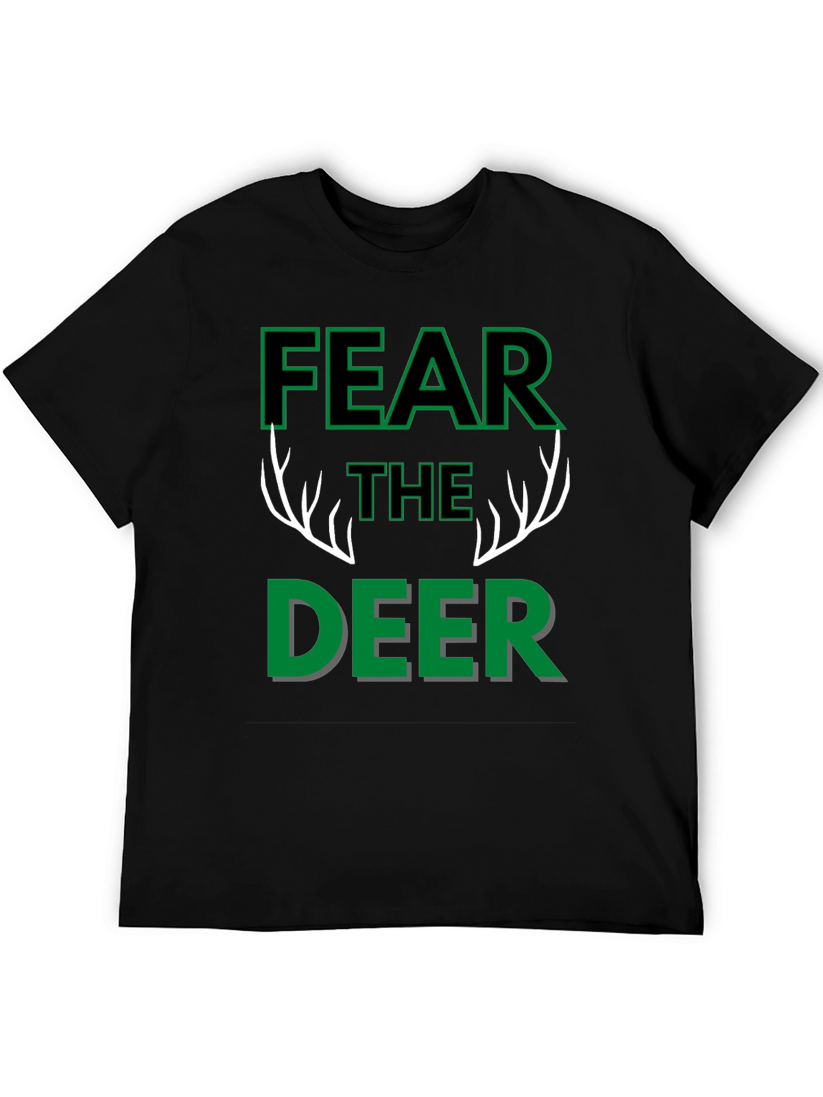 Fear The Deer Black Graphic T-Shirt