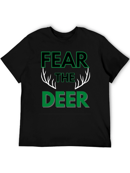 Fear The Deer Black Graphic T-Shirt