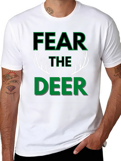 Fear The Deer Black Graphic T-Shirt