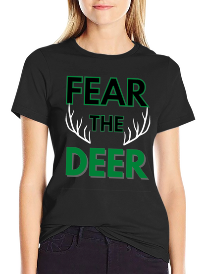 Fear The Deer Black Graphic T-Shirt
