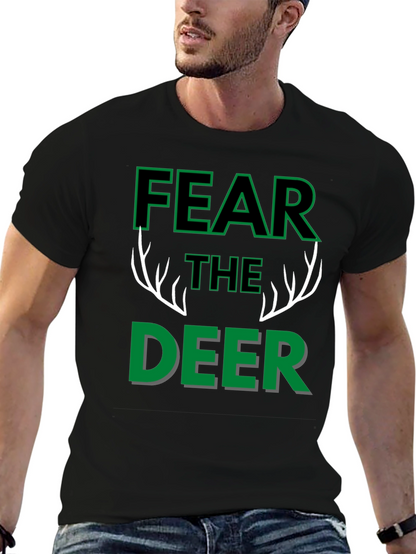 Fear The Deer Black Graphic T-Shirt