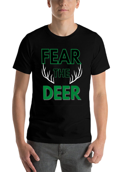 Fear The Deer Black Graphic T-Shirt