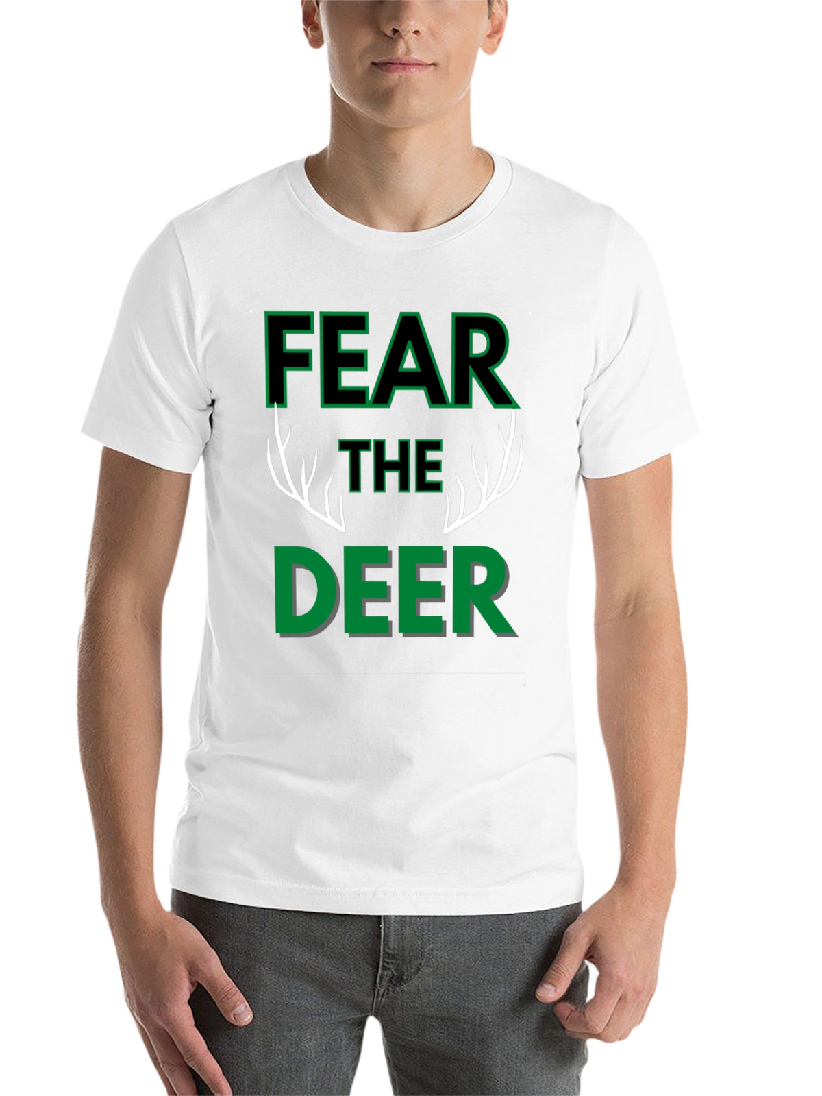 Fear The Deer Black Graphic T-Shirt