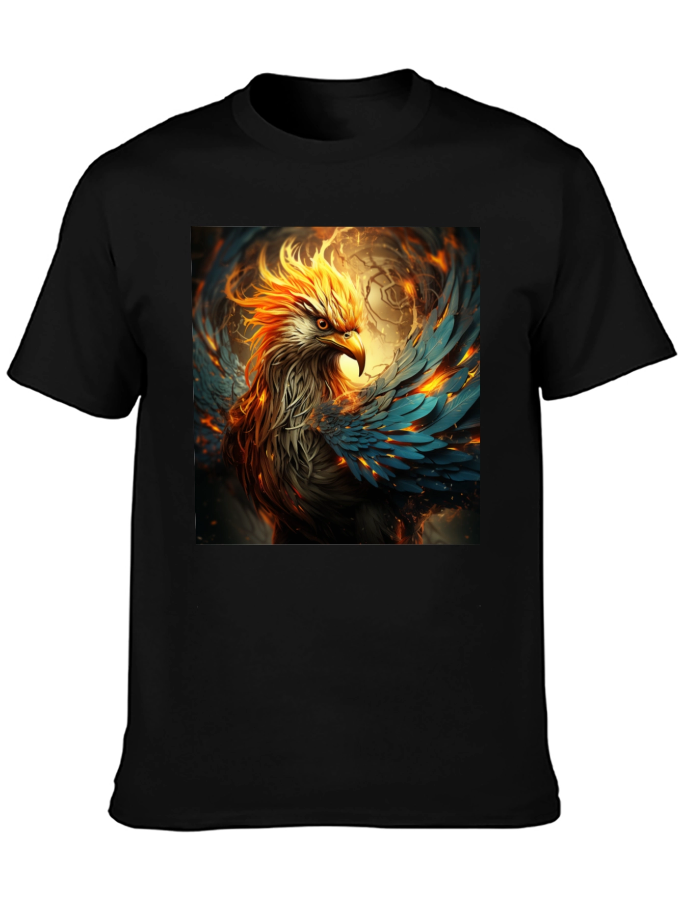 Fiery Phoenix Graphic Tee - Bold Black T-Shirt
