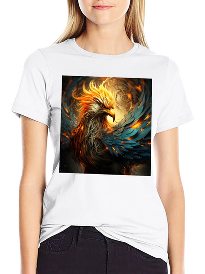 Fiery Phoenix Graphic Tee - Bold Black T-Shirt