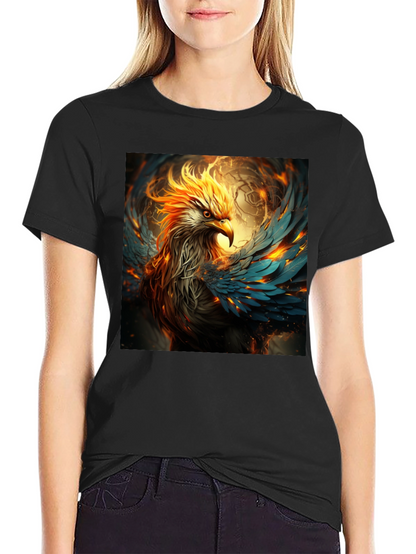Fiery Phoenix Graphic Tee - Bold Black T-Shirt