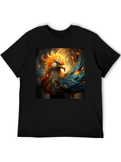 Fiery Phoenix Graphic Tee - Bold Black T-Shirt