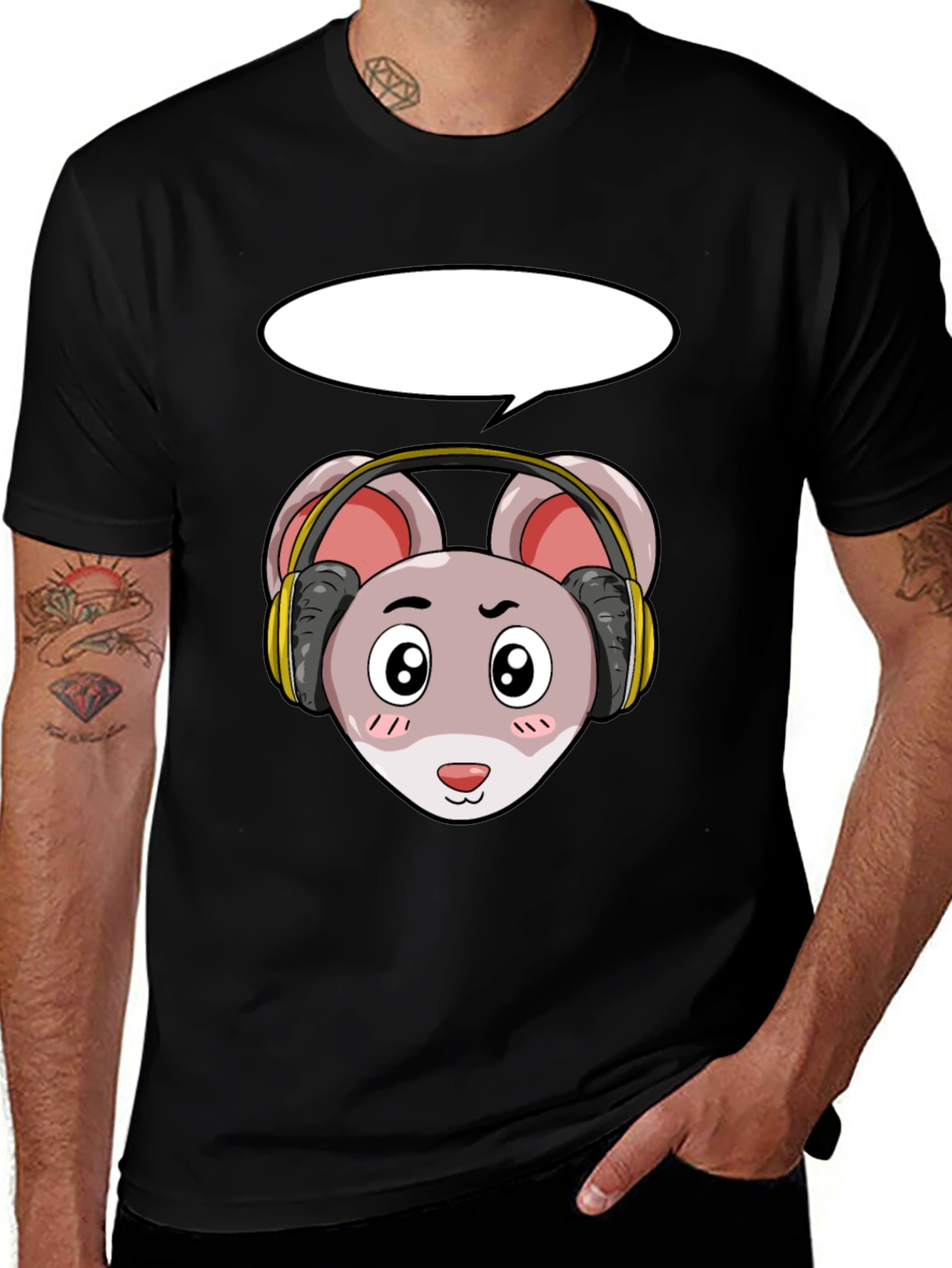 Cool Mouse with Headphones T-Shirt
