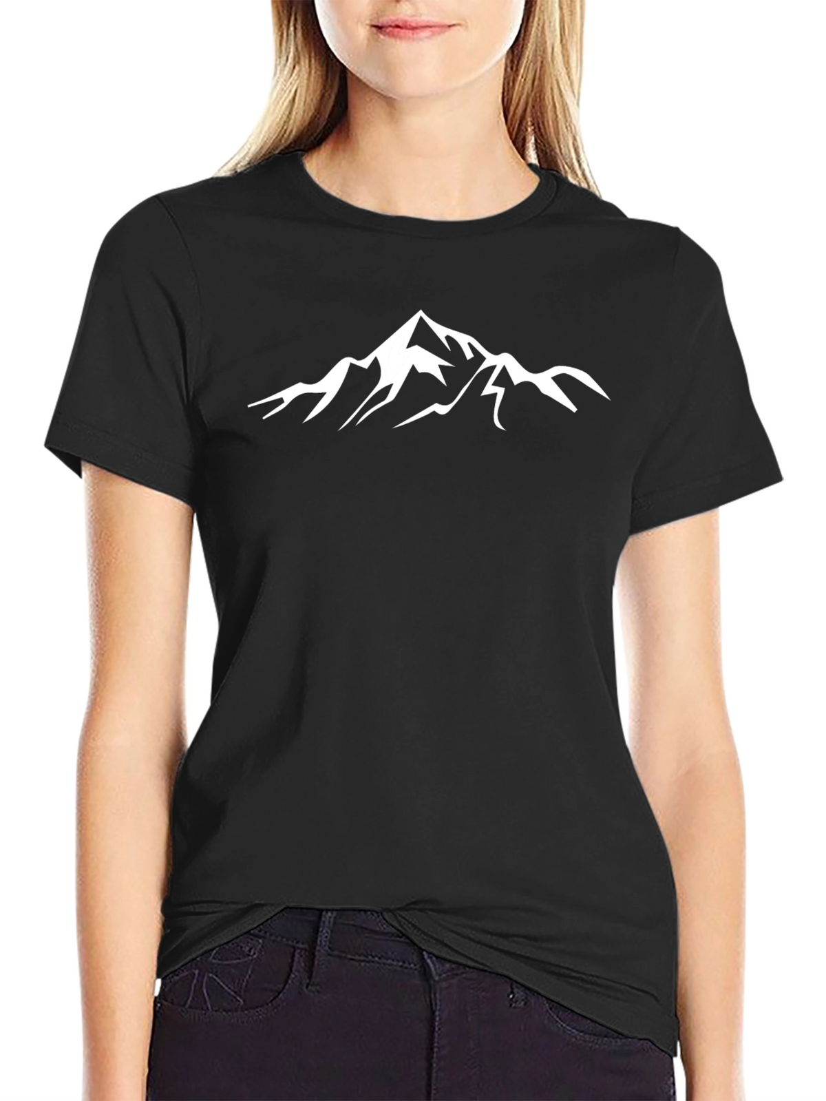 Mountain Graphic Tee - Black Casual T-Shirt