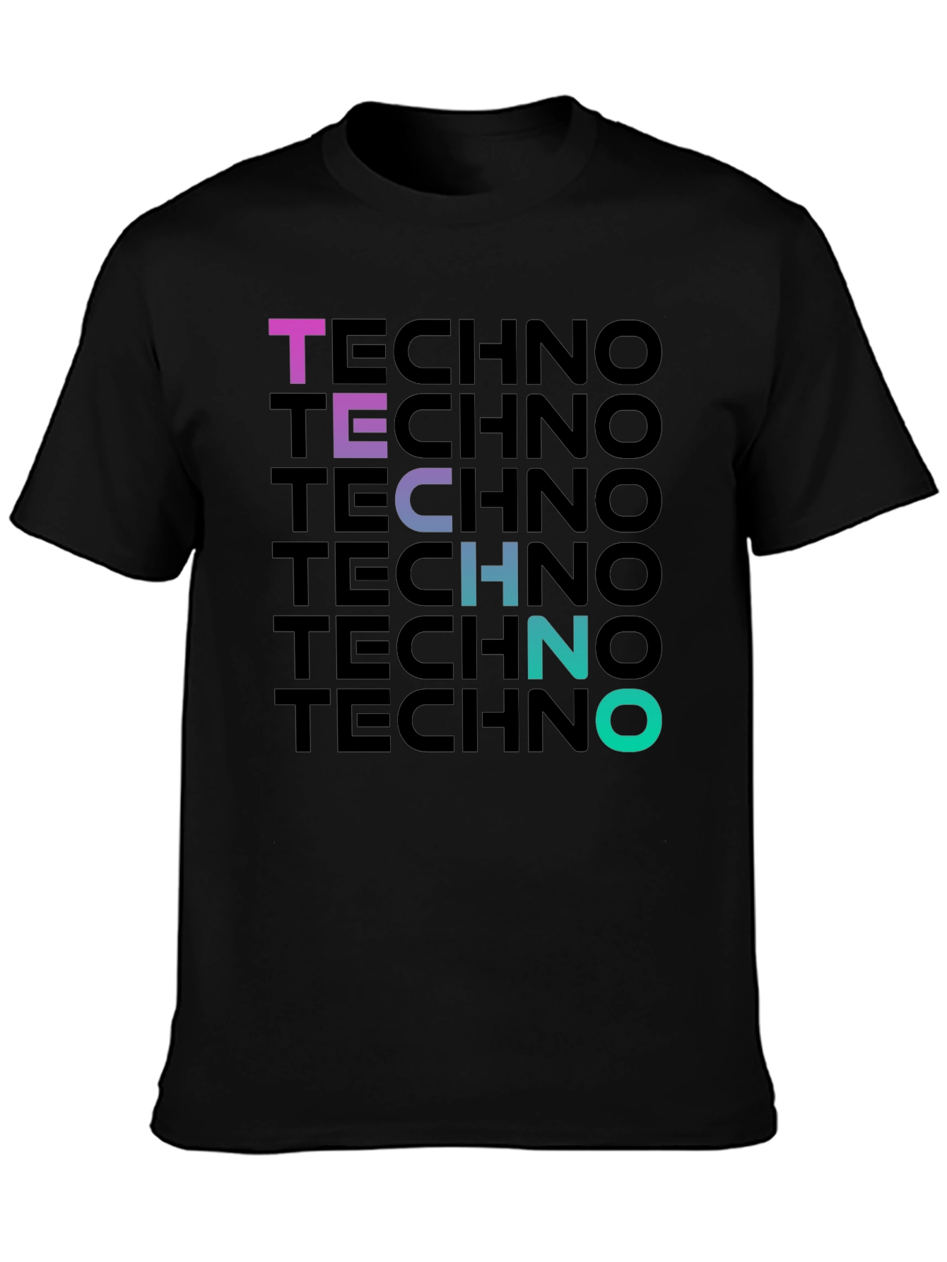 Techno Gradient T-Shirt - Bold Graphic Print