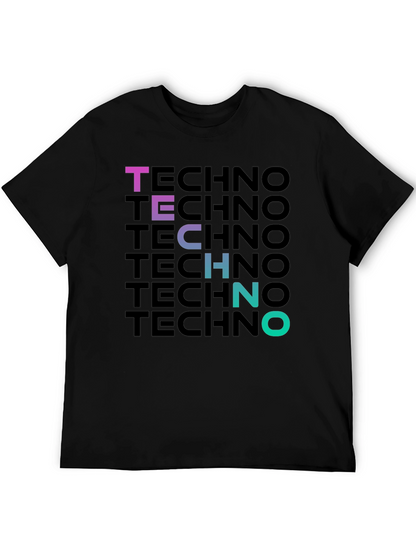 Techno Gradient T-Shirt - Bold Graphic Print
