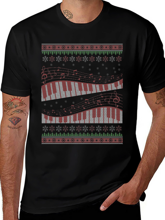 Piano Keys Music Lover Ugly Christmas Sweater T-Shirt