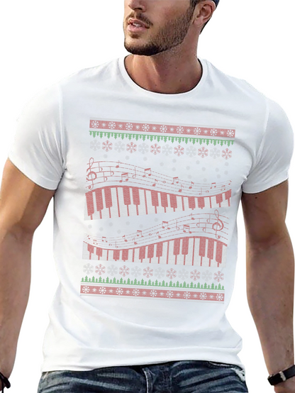 Piano Keys Music Lover Ugly Christmas Sweater T-Shirt