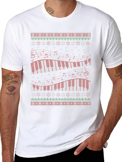 Piano Keys Music Lover Ugly Christmas Sweater T-Shirt