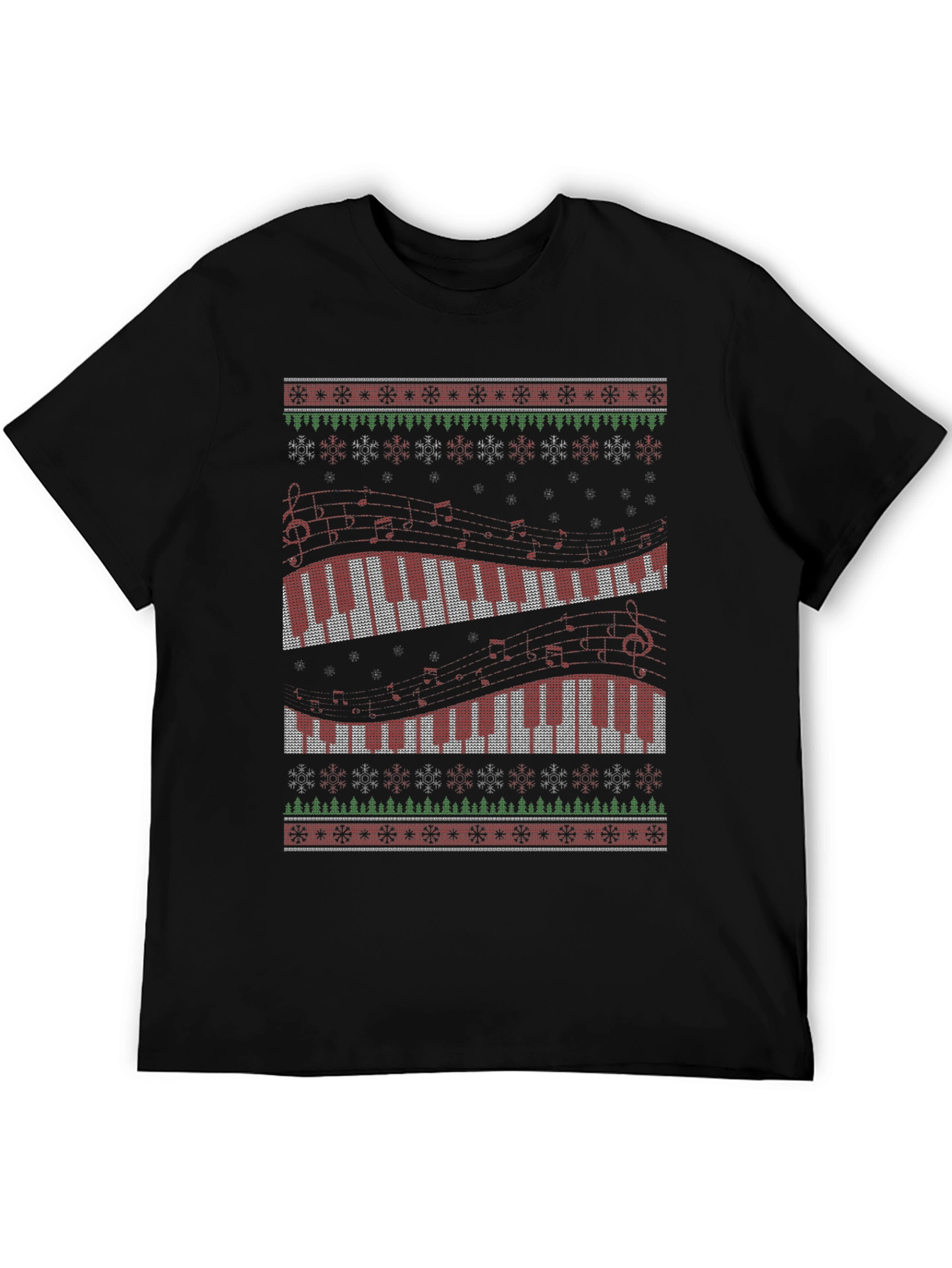 Piano Keys Music Lover Ugly Christmas Sweater T-Shirt