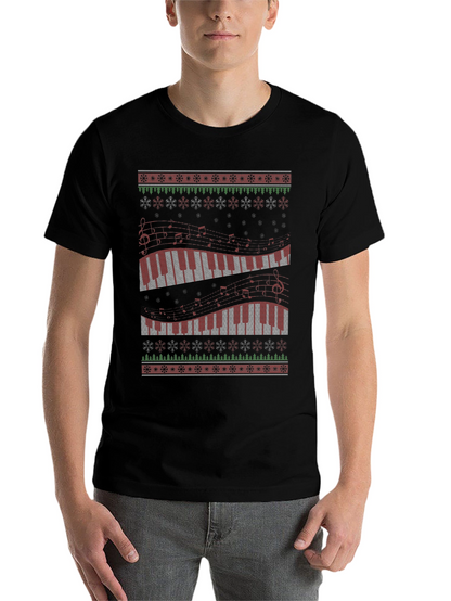 Piano Keys Music Lover Ugly Christmas Sweater T-Shirt