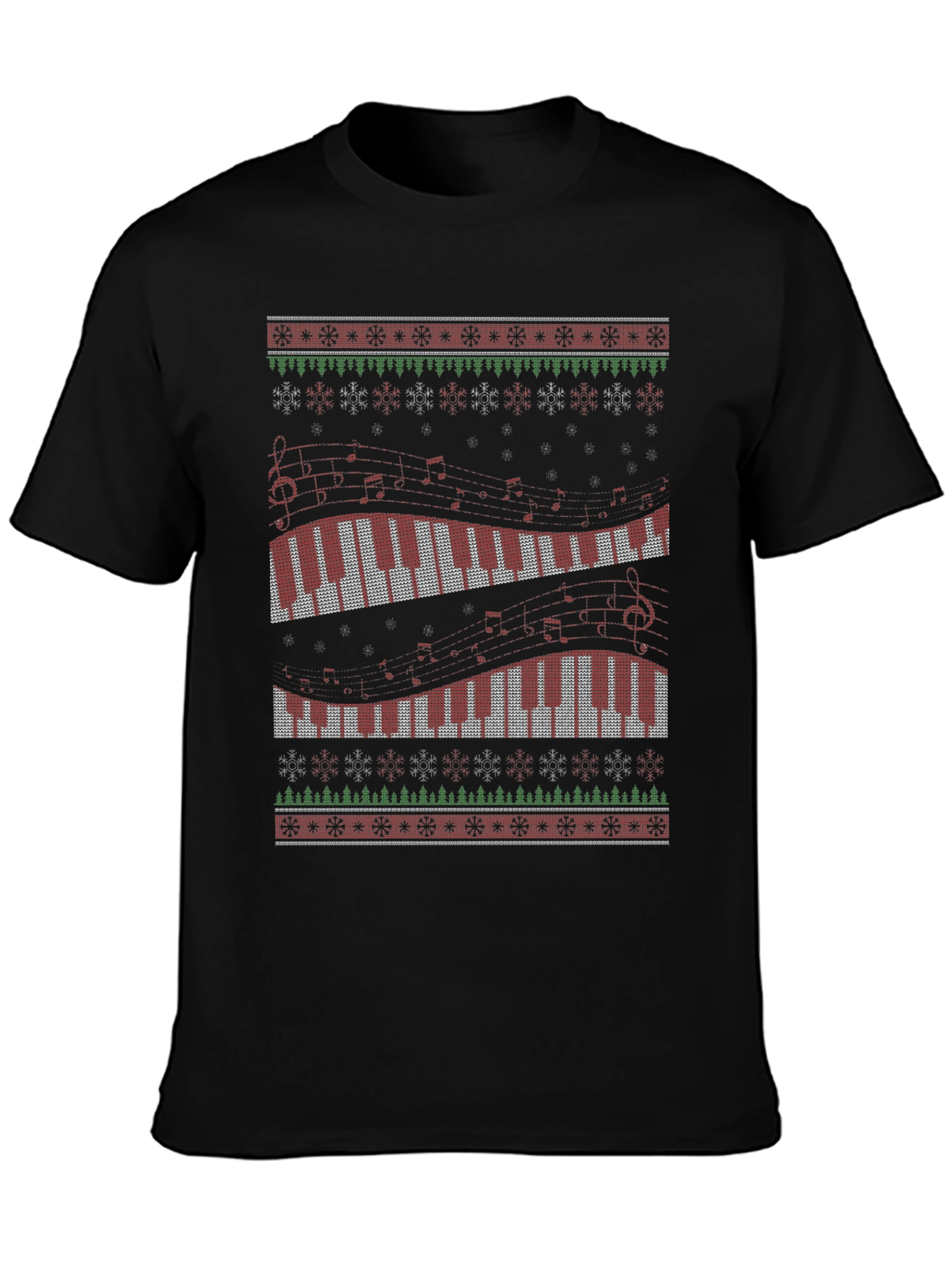 Piano Keys Music Lover Ugly Christmas Sweater T-Shirt