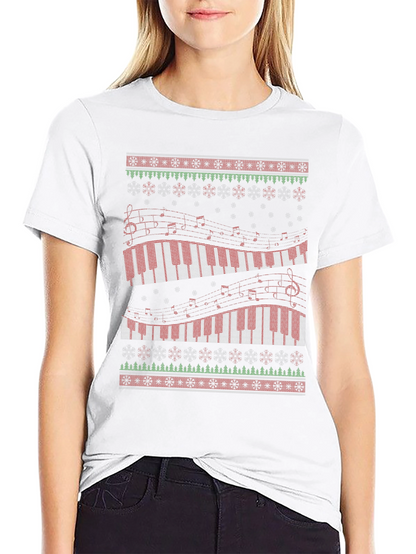 Piano Keys Music Lover Ugly Christmas Sweater T-Shirt
