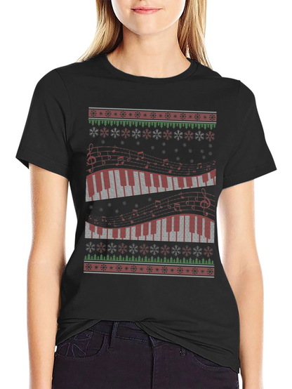 Piano Keys Music Lover Ugly Christmas Sweater T-Shirt