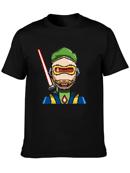 Pixel Art Sci-Fi Character Black T-Shirt