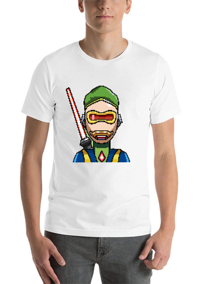 Pixel Art Sci-Fi Character Black T-Shirt