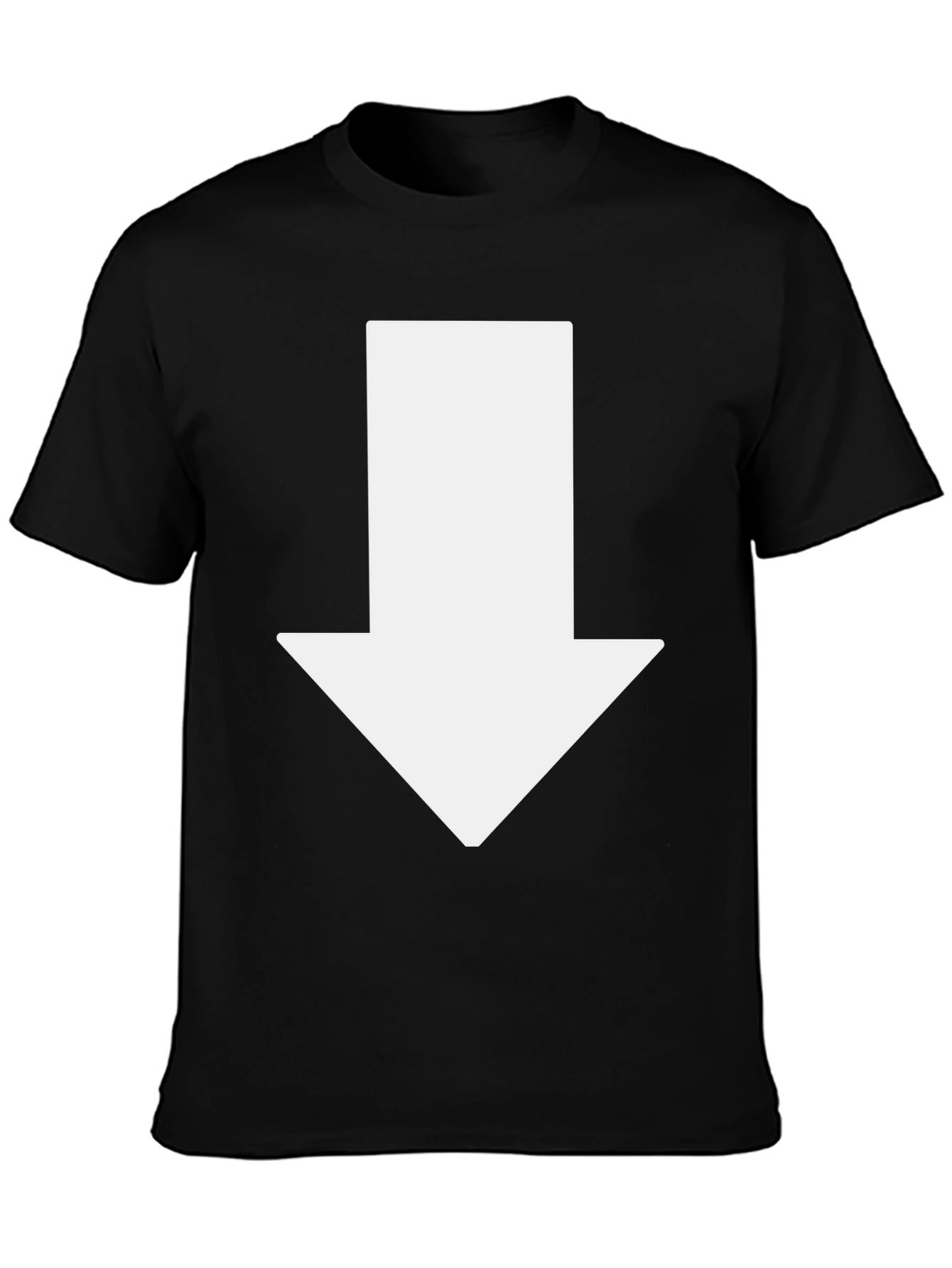 Arrow Down Graphic Tee - Casual Black T-Shirt