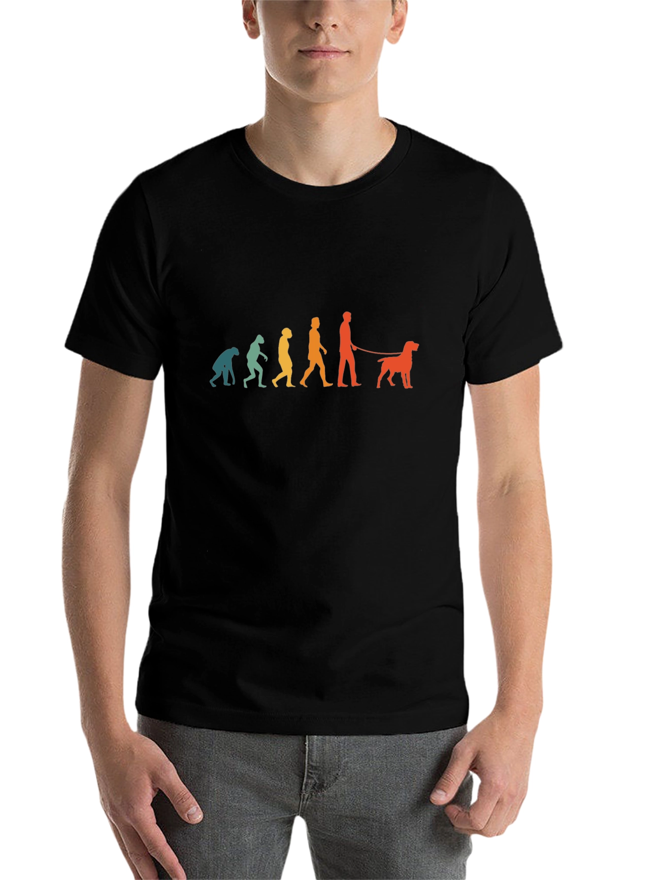 Evolution of Dog Walker T-Shirt - Black