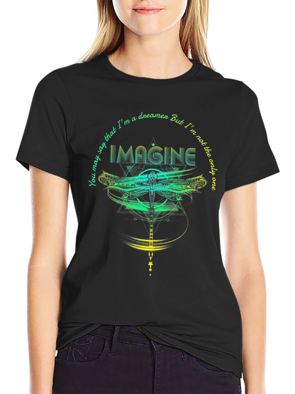 Imagine Dragonfly Graphic T-Shirt - Dreamer Tee