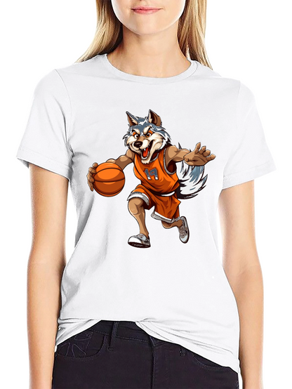 Wolf Basketball Player Graphic T-Shirt