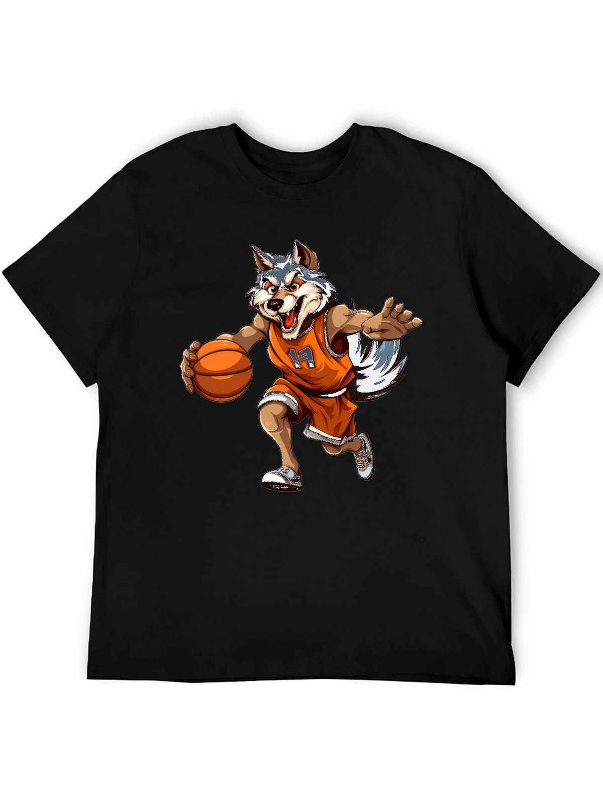 Wolf Basketball Player Graphic T-Shirt