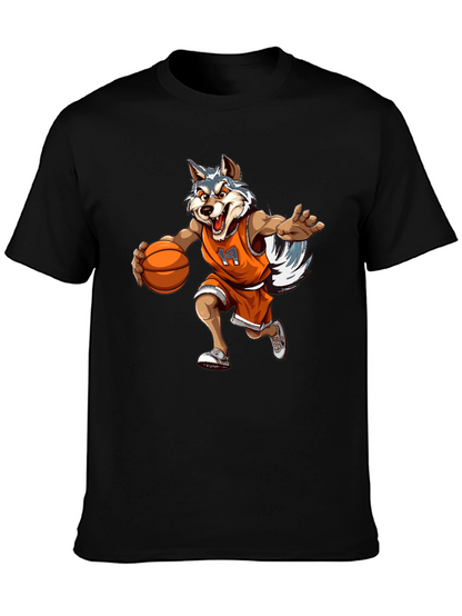 Wolf Basketball Player Graphic T-Shirt
