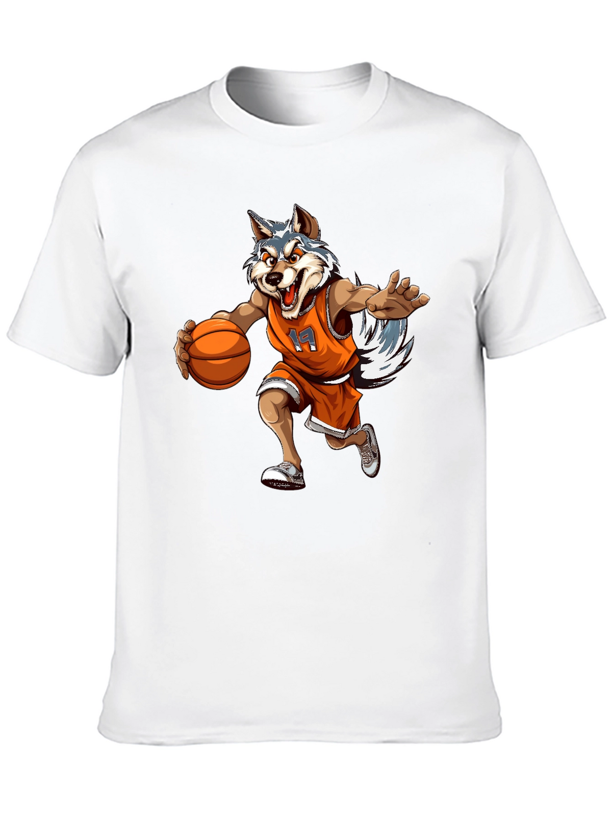 Wolf Basketball Player Graphic T-Shirt