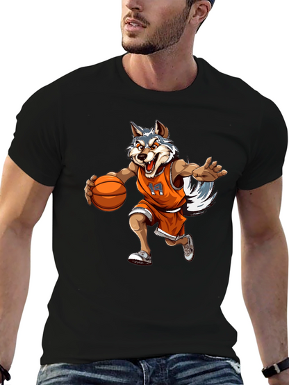 Wolf Basketball Player Graphic T-Shirt