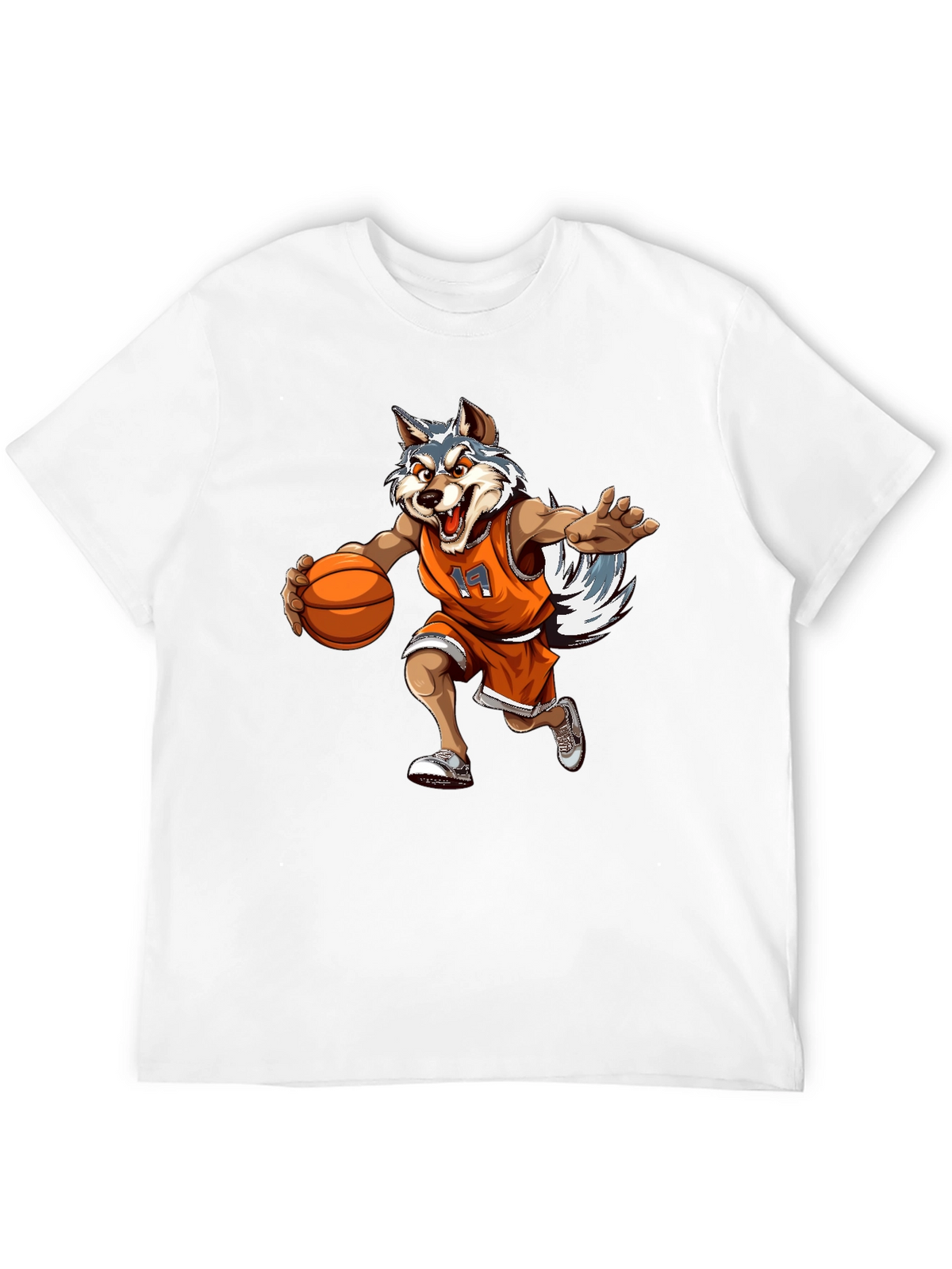 Wolf Basketball Player Graphic T-Shirt