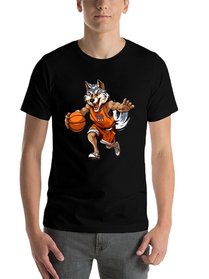 Wolf Basketball Player Graphic T-Shirt