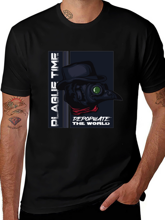 Plague Doctor Graphic Tee - Depopulate the World