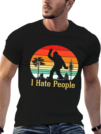 I Hate People Bigfoot T-Shirt Funny Sasquatch Tee