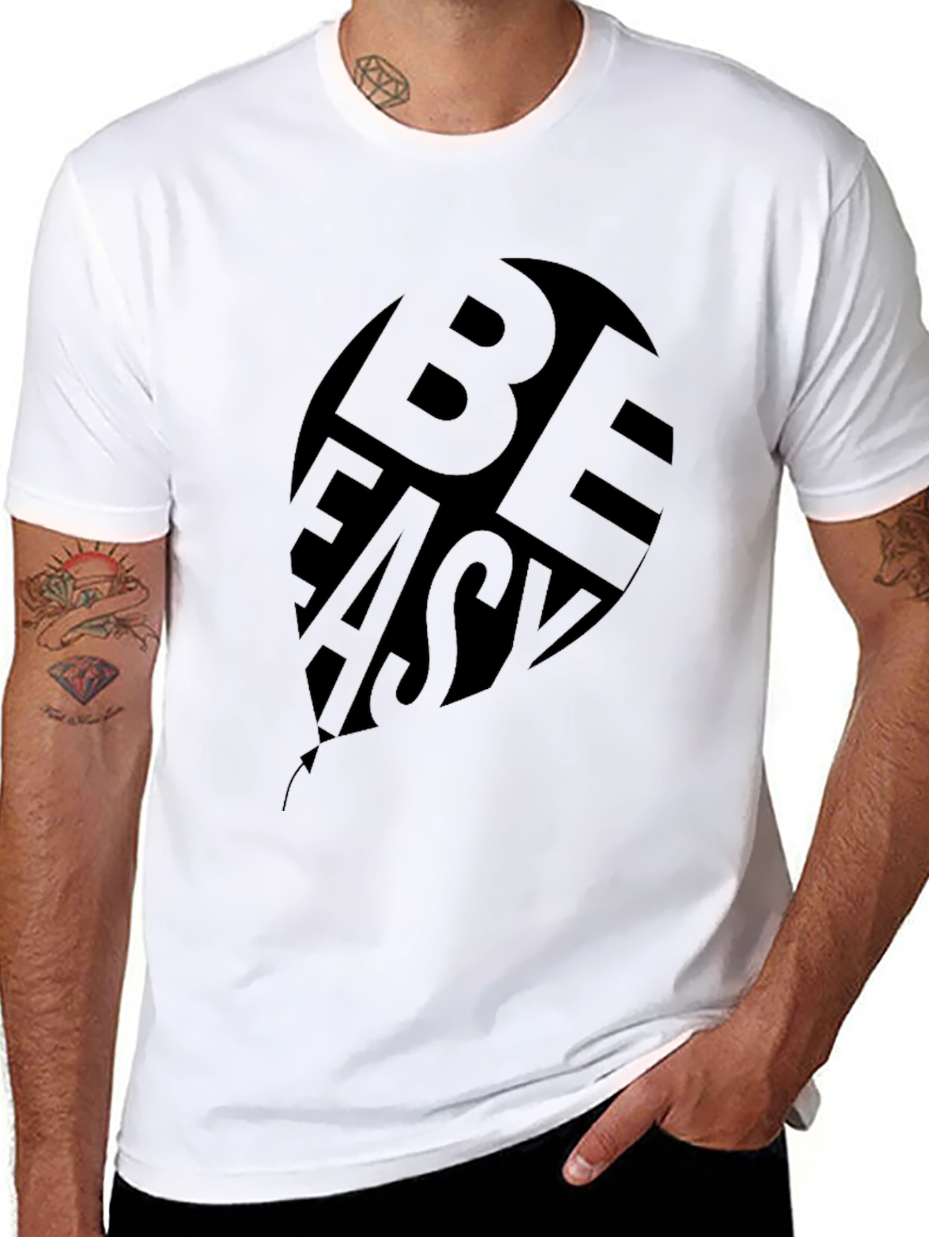 Be Easy Black Graphic Print T-Shirt