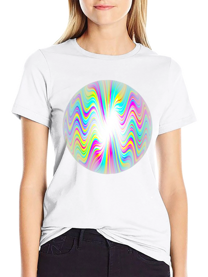 Psychedelic Orb Graphic Tee - Black Cotton T-Shirt