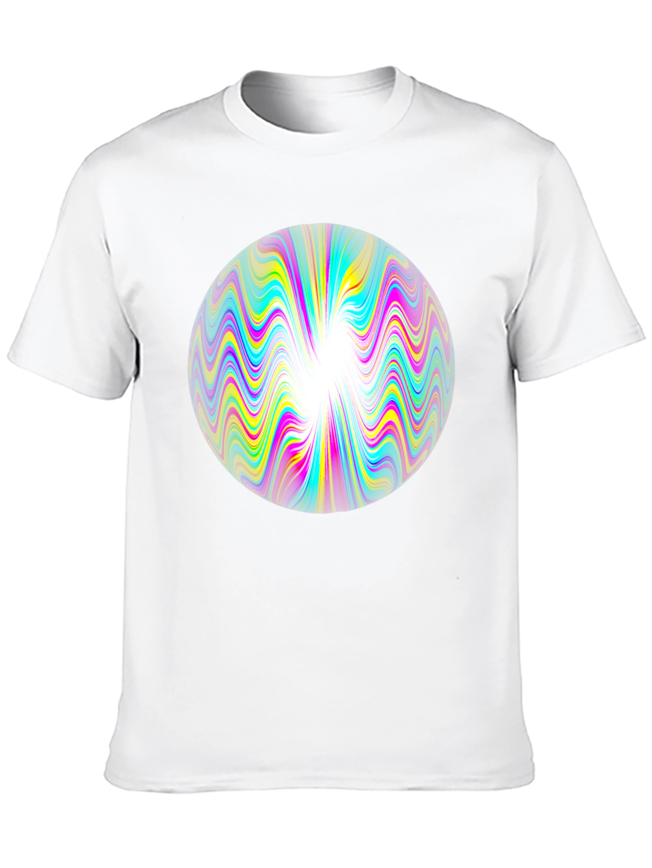 Psychedelic Orb Graphic Tee - Black Cotton T-Shirt