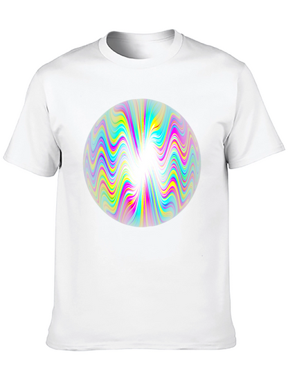 Psychedelic Orb Graphic Tee - Black Cotton T-Shirt